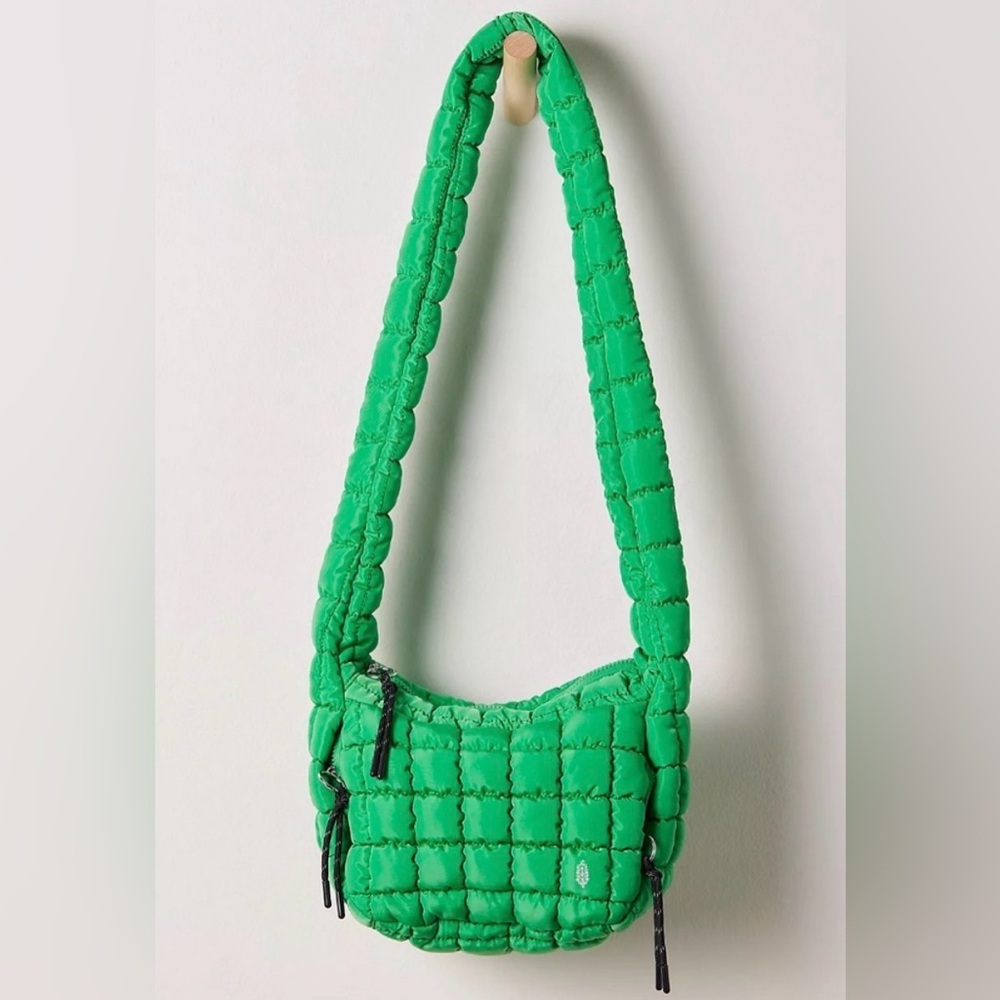 Free People Movement Quilted Baby Caryall Sling Bag Kelly Green $58